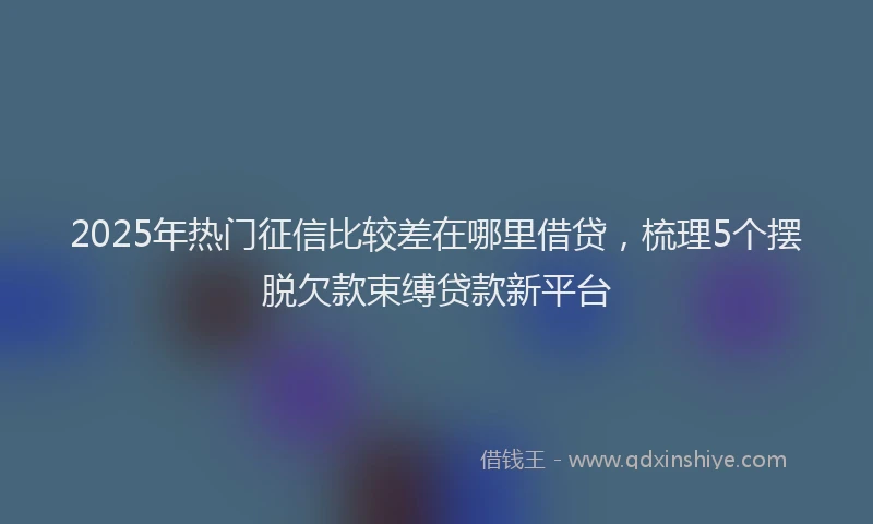 2025年热门征信比较差在哪里借贷，梳理5个摆脱欠款束缚贷款新平台