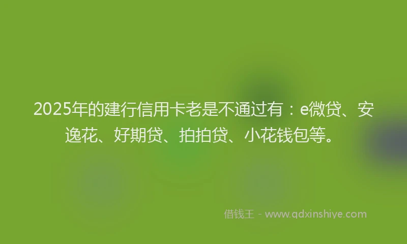 2025年的建行信用卡老是不通过有：e微贷、安逸花、好期贷、拍拍贷、小花钱包等。