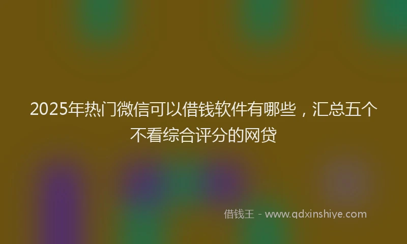 2025年热门微信可以借钱软件有哪些，汇总五个不看综合评分的网贷