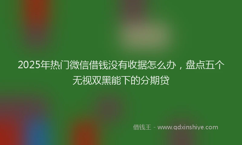2025年热门微信借钱没有收据怎么办，盘点五个无视双黑能下的分期贷