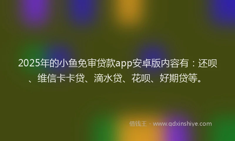 2025年的小鱼免审贷款app安卓版内容有：还呗、维信卡卡贷、滴水贷、花呗、好期贷等。