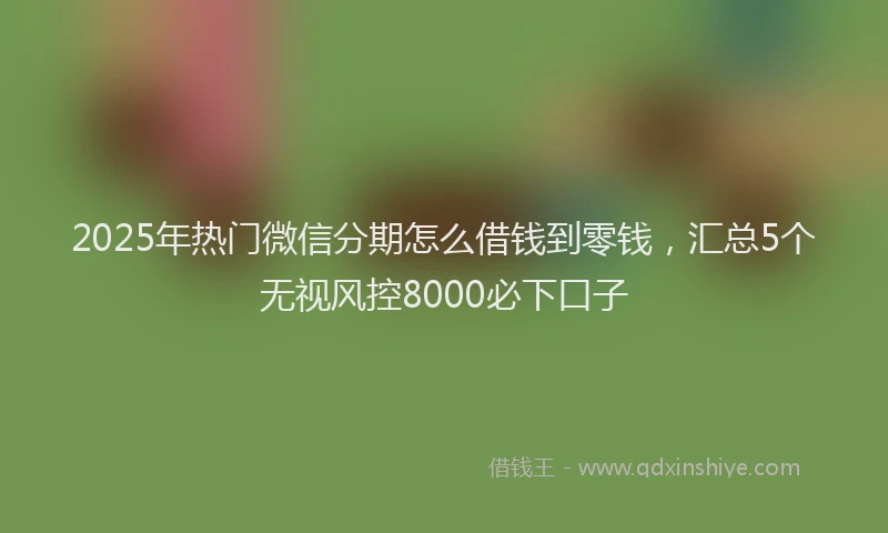 2025年热门微信分期怎么借钱到零钱，汇总5个无视风控8000必下口子