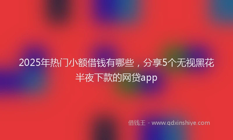 2025年热门小额借钱有哪些，分享5个无视黑花半夜下款的网贷app