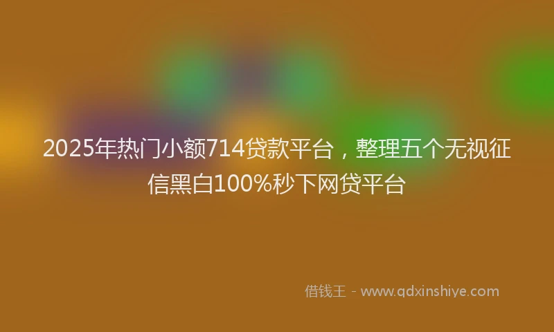 2025年热门小额714贷款平台，整理五个无视征信黑白100%秒下网贷平台