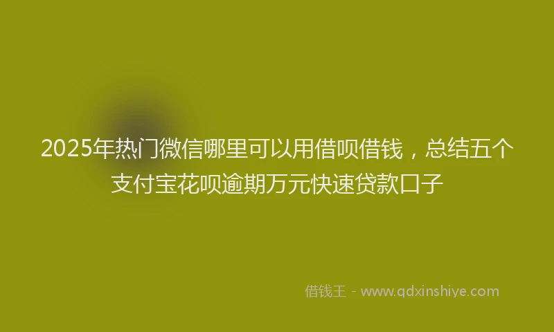 2025年热门微信哪里可以用借呗借钱，总结五个支付宝花呗逾期万元快速贷款口子