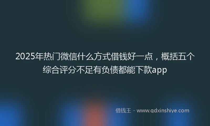 2025年热门微信什么方式借钱好一点，概括五个综合评分不足有负债都能下款app