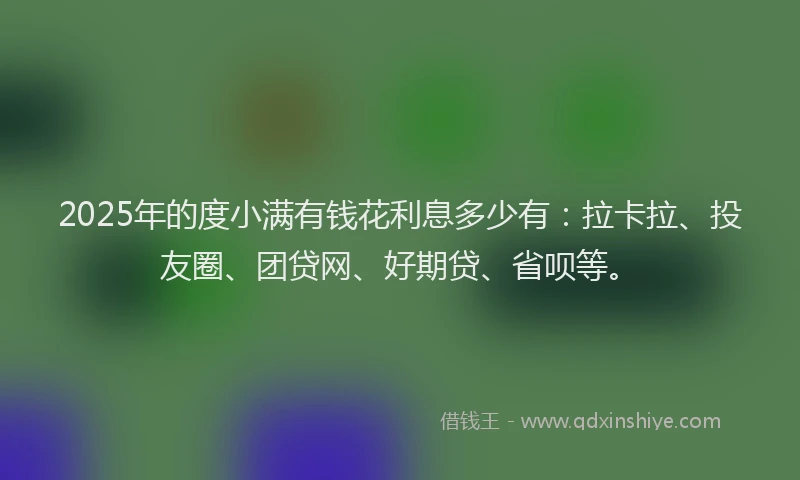 2025年的度小满有钱花利息多少有：拉卡拉、投友圈、团贷网、好期贷、省呗等。