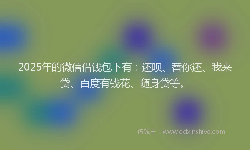2025年的微信借钱包下有：还呗、替你还、我来贷、百度有钱花、随身贷等。