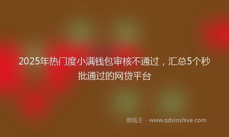 2025年热门度小满钱包审核不通过，汇总5个秒批通过的网贷平台