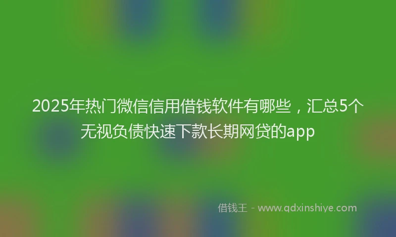 2025年热门微信信用借钱软件有哪些，汇总5个无视负债快速下款长期网贷的app