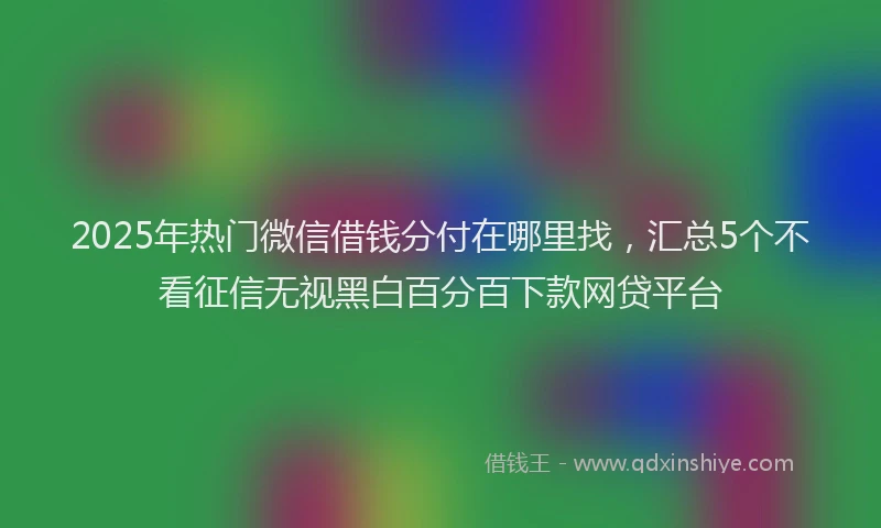 2025年热门微信借钱分付在哪里找，汇总5个不看征信无视黑白百分百下款网贷平台