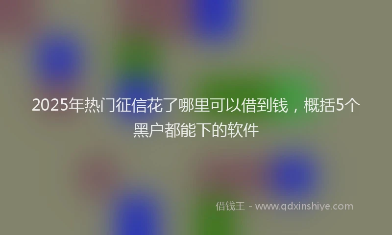 2025年热门征信花了哪里可以借到钱，概括5个黑户都能下的软件