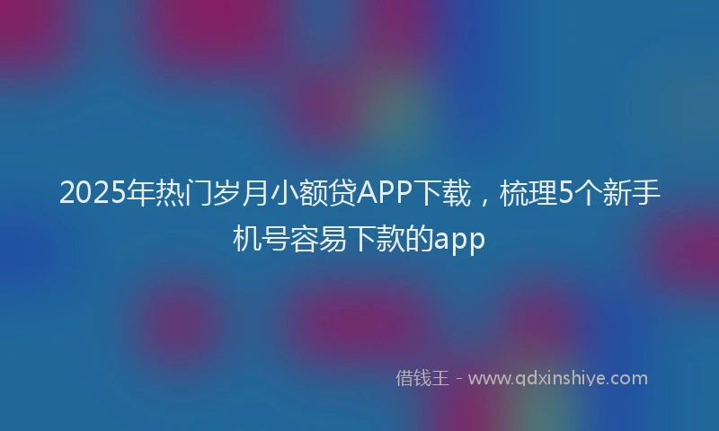 2025年热门岁月小额贷APP下载，梳理5个新手机号容易下款的app
