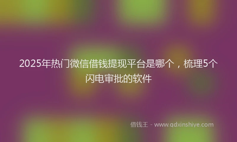2025年热门微信借钱提现平台是哪个，梳理5个闪电审批的软件