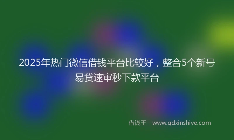 2025年热门微信借钱平台比较好，整合5个新号易贷速审秒下款平台