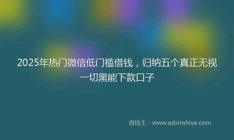 2025年热门微信低门槛借钱，归纳五个真正无视一切黑能下款口子