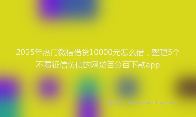 2025年热门微信借贷10000元怎么借，整理5个不看征信负债的网贷百分百下款app