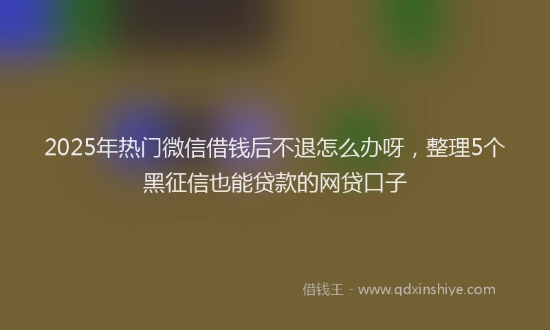 2025年热门微信借钱后不退怎么办呀，整理5个黑征信也能贷款的网贷口子