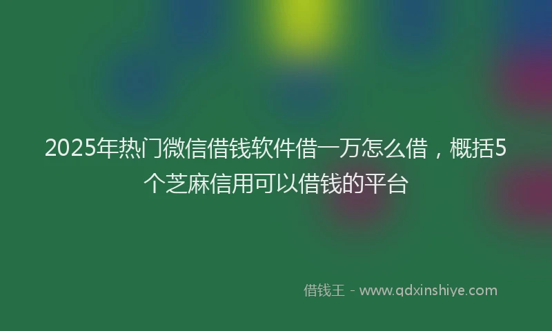 2025年热门微信借钱软件借一万怎么借，概括5个芝麻信用可以借钱的平台