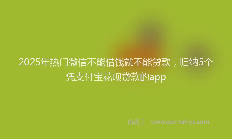 2025年热门微信不能借钱就不能贷款，归纳5个凭支付宝花呗贷款的app