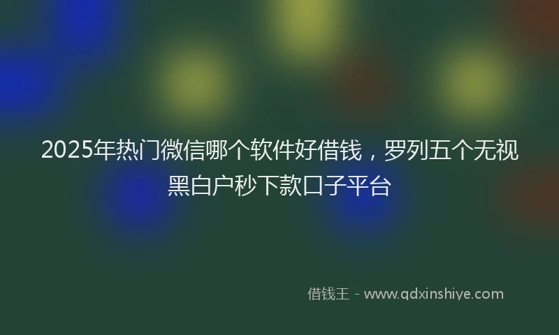 2025年热门微信哪个软件好借钱，罗列五个无视黑白户秒下款口子平台