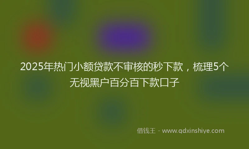 2025年热门小额贷款不审核的秒下款，梳理5个无视黑户百分百下款口子