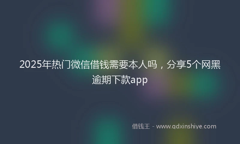 2025年热门微信借钱需要本人吗，分享5个网黑逾期下款app