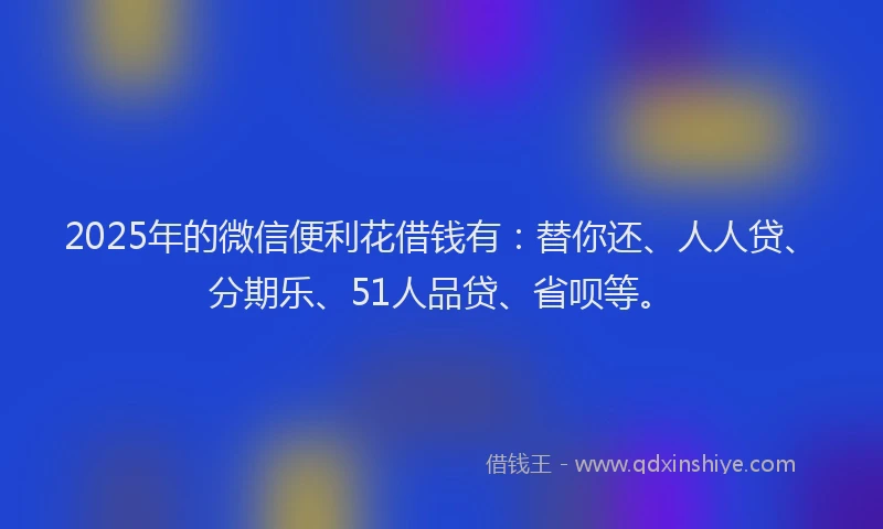 2025年的微信便利花借钱有：替你还、人人贷、分期乐、51人品贷、省呗等。