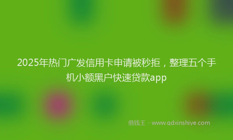 2025年热门广发信用卡申请被秒拒，整理五个手机小额黑户快速贷款app