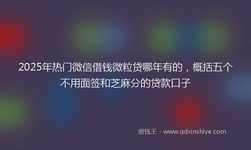 2025年热门微信借钱微粒贷哪年有的，概括五个不用面签和芝麻分的贷款口子