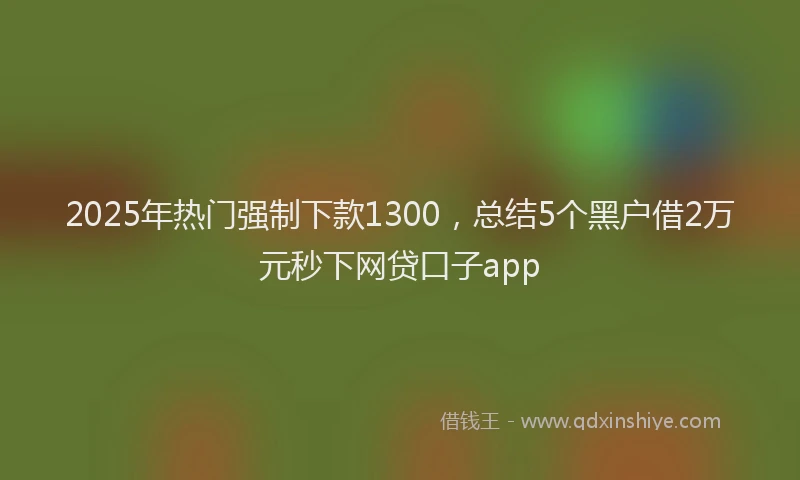 2025年热门强制下款1300，总结5个黑户借2万元秒下网贷口子app
