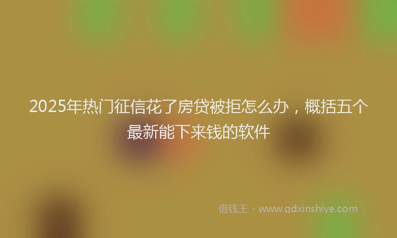 2025年热门征信花了房贷被拒怎么办，概括五个最新能下来钱的软件