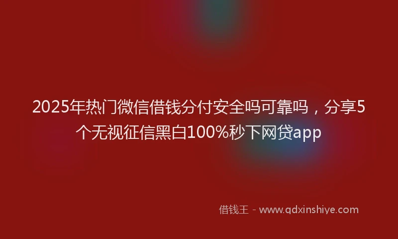 2025年热门微信借钱分付安全吗可靠吗，分享5个无视征信黑白100%秒下网贷app