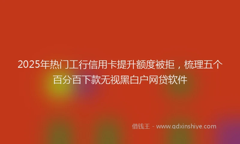 2025年热门工行信用卡提升额度被拒，梳理五个百分百下款无视黑白户网贷软件