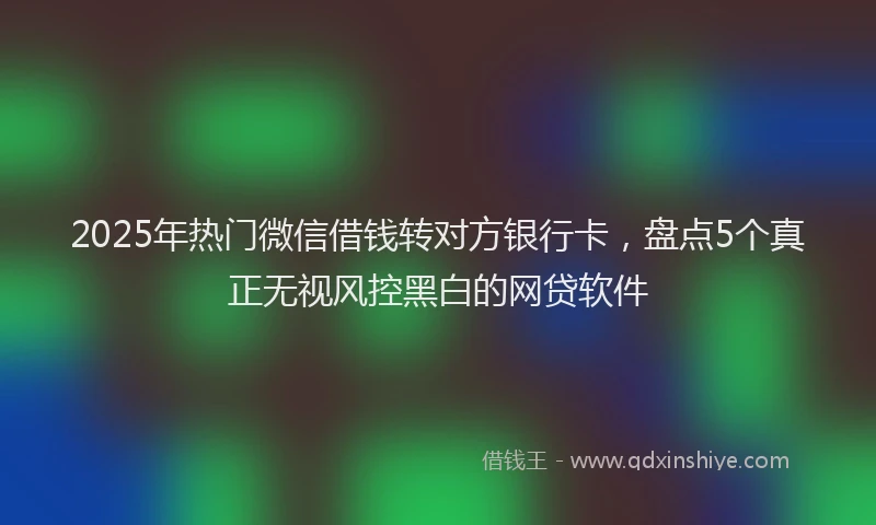 2025年热门微信借钱转对方银行卡，盘点5个真正无视风控黑白的网贷软件