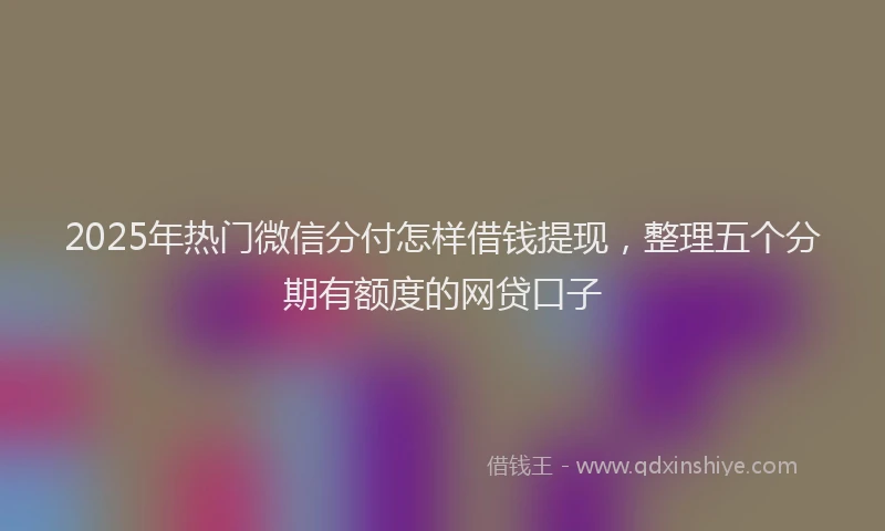 2025年热门微信分付怎样借钱提现，整理五个分期有额度的网贷口子