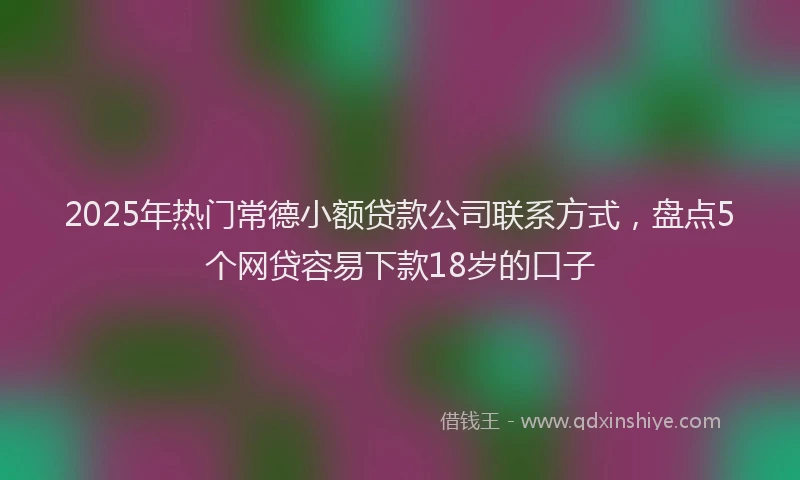 2025年热门常德小额贷款公司联系方式，盘点5个网贷容易下款18岁的口子
