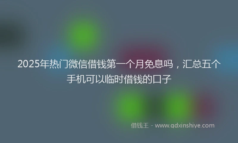 2025年热门微信借钱第一个月免息吗，汇总五个手机可以临时借钱的口子