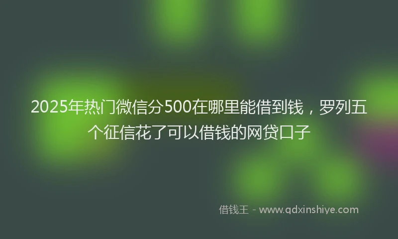 2025年热门微信分500在哪里能借到钱，罗列五个征信花了可以借钱的网贷口子