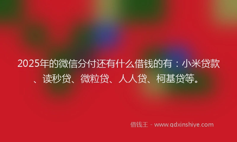 2025年的微信分付还有什么借钱的有：小米贷款、读秒贷、微粒贷、人人贷、柯基贷等。