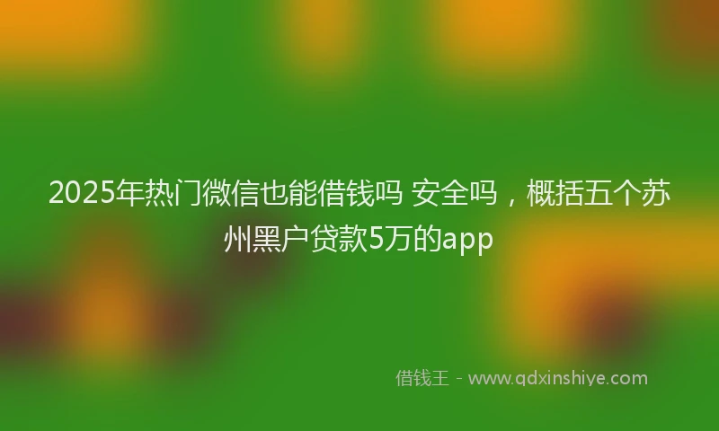 2025年热门微信也能借钱吗 安全吗，概括五个苏州黑户贷款5万的app