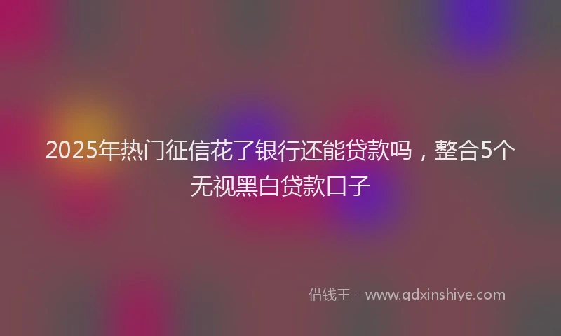2025年热门征信花了银行还能贷款吗，整合5个无视黑白贷款口子