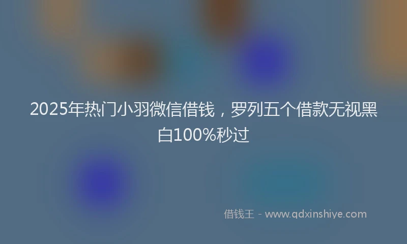 2025年热门小羽微信借钱，罗列五个借款无视黑白100%秒过