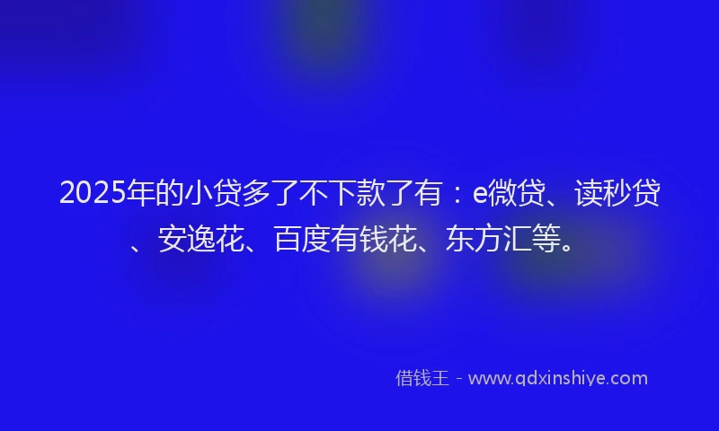 2025年的小贷多了不下款了有：e微贷、读秒贷、安逸花、百度有钱花、东方汇等。