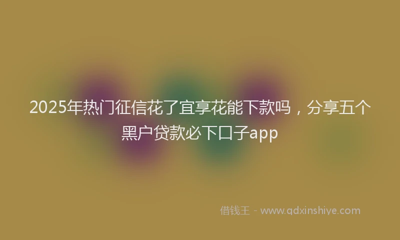 2025年热门征信花了宜享花能下款吗，分享五个黑户贷款必下口子app