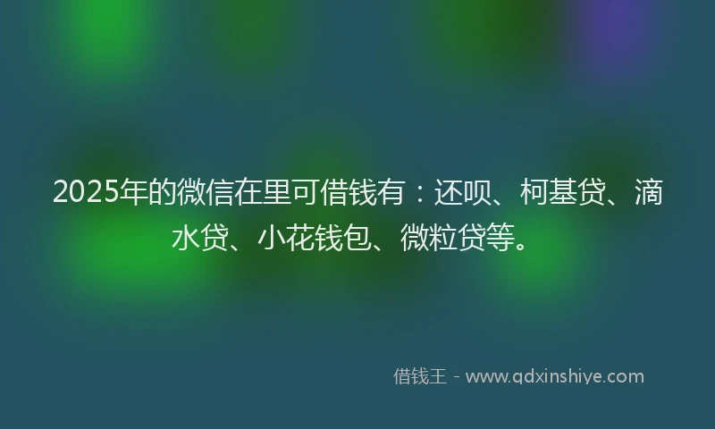 2025年的微信在里可借钱有：还呗、柯基贷、滴水贷、小花钱包、微粒贷等。