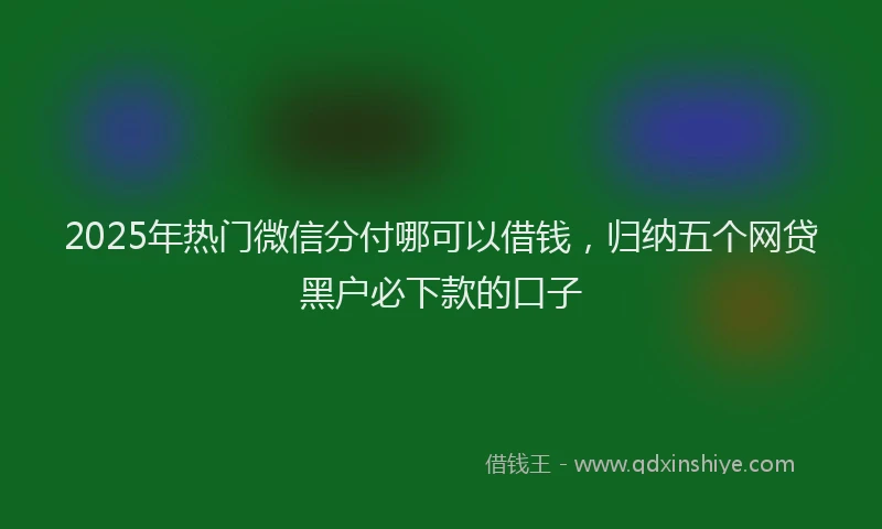 2025年热门微信分付哪可以借钱，归纳五个网贷黑户必下款的口子
