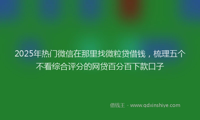 2025年热门微信在那里找微粒贷借钱，梳理五个不看综合评分的网贷百分百下款口子