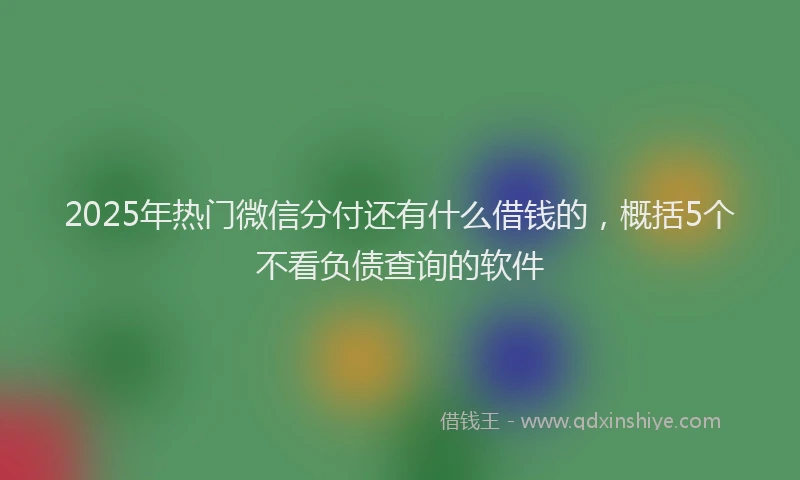2025年热门微信分付还有什么借钱的，概括5个不看负债查询的软件