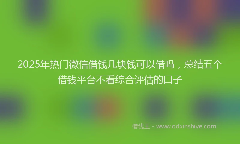 2025年热门微信借钱几块钱可以借吗，总结五个借钱平台不看综合评估的口子